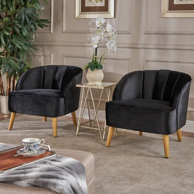 Set Of 2 Amaia Modern New Velvet Club Chair - Christopher Knight Home 1 Set Of 2 Amaia Modern New Velvet Club Chair - Christopher Knight Home