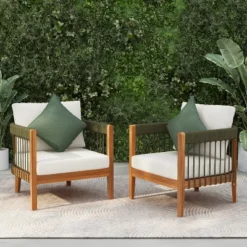 Christopher Knight Home Clifton Patio Rustic Acacia And Rope Upholstered Club Chair With Curved Back (Set Of 2) 22 Christopher Knight Home Clifton Patio Rustic Acacia And Rope Upholstered Club Chair With Curved Back (Set Of 2) -Ckhome2u Store GUEST bde46089 7a0e 4801 a78c b8278ec46412