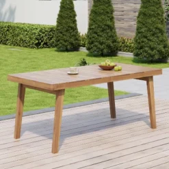 Christopher Knight Home Zeke Rustic Acacia Wood Outdoor Dining Table With Slatted Top