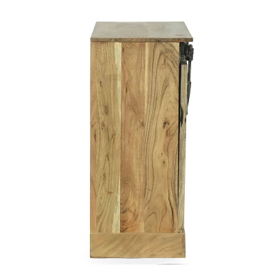 Laymon Modern Industrial Handcrafted Acacia Wood Live Edge Sideboard With Sliding Door Natural/Black - Christopher Knight Home 6 Laymon Modern Industrial Handcrafted Acacia Wood Live Edge Sideboard With Sliding Door Natural/Black - Christopher Knight Home - Image 6