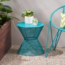 Round Patio Side Table For Outside Use, 17.75" Diameter Iron Outdoor End Table, Patio End Table -Christopher Knight Home -Ckhome2u Store GUEST c0821092 e023 4671 ae2a 53c56950c180
