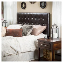 California/King Austin Tufted Bonded Leather Headboard Brown - Christopher Knight Home -Ckhome2u Store GUEST c1b6dfae fef9 4ec9 bb82 1bfd313a1090