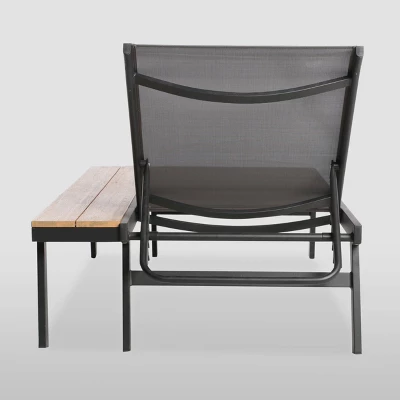 Waterloo Mesh And Aluminum Table Chaise Lounge - Gray - Christopher Knight Home 3 Waterloo Mesh And Aluminum Table Chaise Lounge - Gray - Christopher Knight Home - Image 3