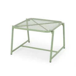Modern Mesh Outdoor End Table, Rectangle Powder-Coated Metal Patio End Table For Outside Use, Patio Side Table -Christopher Knight Home
