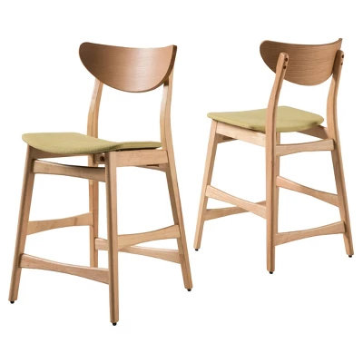 Set Of 2 24" Gavin Natural Frame Counter Height Barstool - Christopher Knight Home 4 Set Of 2 24" Gavin Natural Frame Counter Height Barstool - Christopher Knight Home - Image 4