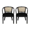 Christopher Knight Home Set Of 2 Currant Velvet And Cane Upholstered Dining Chairs Natural Brown/Black -Ckhome2u Store GUEST c434cc38 5b05 47aa 87c9 b57fd6fe2f00