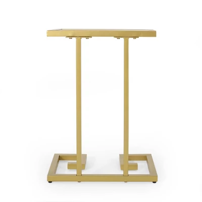 Hickson Modern Glam C Shaped End Table Gold - Christopher Knight Home 5 Hickson Modern Glam C Shaped End Table Gold - Christopher Knight Home - Image 5