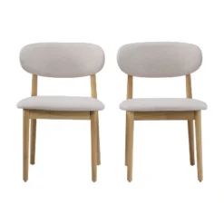 Christopher Knight Home Bulwarth Mid-Century Modern Rubberwood Upholstered Dining Chair With Curved Back (Set Of 2) -Ckhome2u Store GUEST ca51fea2 f5d3 477a ae5a 16621b29fc45