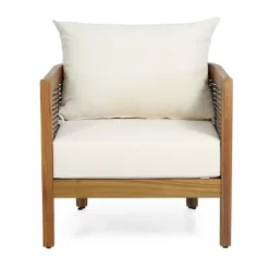 Christopher Knight Home Burchett Outdoor Acacia Wood And Rattan Club Chair With Cushions -Ckhome2u Store GUEST ca8d1e18 fc95 4e3e a0e5 6719c990d03f