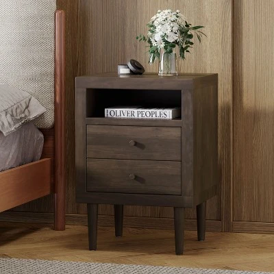 Industrial Wooden 2-Drawer Closet Chest Storage Cabinet Bedroom Living Room-Christopher Knight Home 13 Industrial Wooden 2-Drawer Closet Chest Storage Cabinet Bedroom Living Room-Christopher Knight Home - Image 13