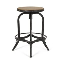 2pc Farmdale Industrial Firwood Adjustable Height Swivel Counter Height Barstools Antique Natural/Pewter - Christopher Knight Home -Ckhome2u Store GUEST cc6898ca 0bf1 498a 9b18 74f4d0ebc51f