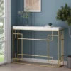 Depue Modern Glam Geometric Console Table Gold/White - Christopher Knight Home -Ckhome2u Store GUEST ccb9253d e2e1 4981 931c 6408f0c7e810