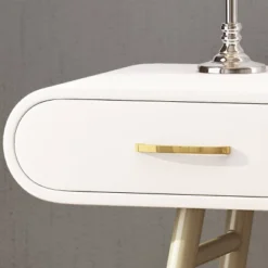 Dehaviland Modern Wood Vanity Table White/Champagne Gold - Christopher Knight Home -Ckhome2u Store GUEST cd7a9ce6 8801 40bf 9d6c 06864b51437f