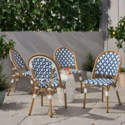 Christopher Knight Home Baron Bistro Chairs With Woven Rattan And Aluminum Frame (Set Of 4) -Ckhome2u Store GUEST cdeb9a91 c8ba 4d26 8650 94191952dc99