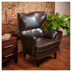 Warner High Back Chair Brown - Christopher Knight Home -Ckhome2u Store GUEST ce27af6d 4f77 479e a939 b88a1a60b268