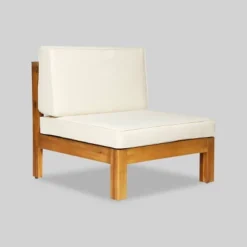 Oana 4pc Acacia Modular Sofa And Table Set - Teak/Beige - Christopher Knight Home -Ckhome2u Store GUEST cec2d295 07d4 4415 8e6a 19339a26bde2