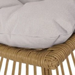 2pc Caryl Outdoor Faux Wicker Chair & Side Table Set With Cushion, UV Protection - Christopher Knight Home