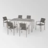Cape Coral 7pc Aluminum Modern Dining Set Silver/Gray - Christopher Knight Home -Ckhome2u Store GUEST cf0b09a9 b870 45e1 8f79 324a9508b59b