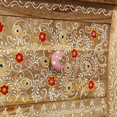 Fullen Handcrafted Boho 2 Drawer Mango Wood Nightstand Natural - Christopher Knight Home 8 Fullen Handcrafted Boho 2 Drawer Mango Wood Nightstand Natural - Christopher Knight Home - Image 8