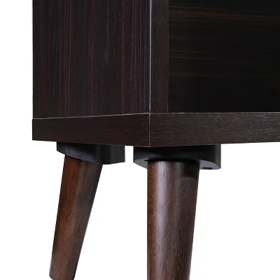 77.32" Elouera Mid Century Bookcase Walnut - Christopher Knight Home 3 77.32" Elouera Mid Century Bookcase Walnut - Christopher Knight Home - Image 3