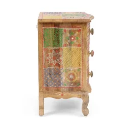 Ailey Handcrafted Boho Mango Wood 3 Drawer Nightstand Natural - Christopher Knight Home -Ckhome2u Store GUEST d2a0da4f 2eb2 4284 a2b1 540f55b08a0f