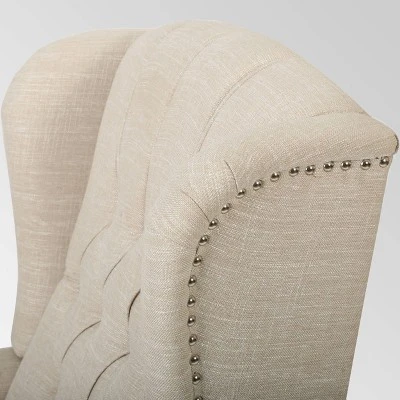 Set Of 2 Walter Contemporary Tufted Fabric Press-Back Recliners Beige - Christopher Knight Home 3 Set Of 2 Walter Contemporary Tufted Fabric Press-Back Recliners Beige - Christopher Knight Home - Image 3