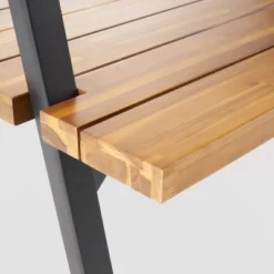 Huckleberry Rectangle Acacia Wood Patio Dining Table With Iron Plant Hanger Teak/Black - Christopher Knight Home -Ckhome2u Store GUEST d44b9c63 b480 44f8 8cb6 7c3524d58f1e