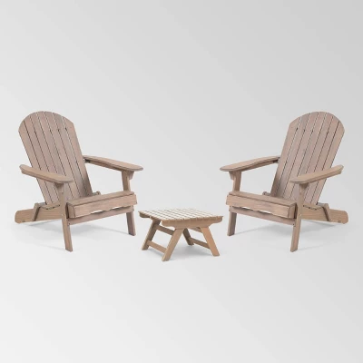Malibu 3pc Acacia Wood Chat Set - Gray - Christopher Knight Home 1 Malibu 3pc Acacia Wood Chat Set - Gray - Christopher Knight Home