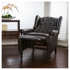 Walter Brown Bonded Leather Recliner Club Chair - Christopher Knight Home -Ckhome2u Store GUEST d8436d97 df24 4b68 a3db 6b3b3c73a881