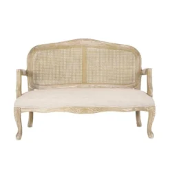 Saley French Country Wood And Cane Loveseat - Christopher Knight Home -Ckhome2u Store GUEST d90480f1 7cda 490a a846 64dd89e9157c