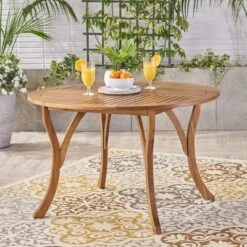 Christopher Knight Home Calandra Outdoor 47" Round Acacia Wood Dining Table -Ckhome2u Store GUEST d9a7ee95 67bf 4130 a62a 6125d7f77e23