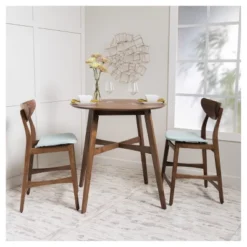 Gavin Counter Height Dining Set - Natural Walnut/Mint - Christopher Knight Home