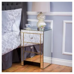 Lenorr Mirrored End Table - Gold - Christopher Knight Home