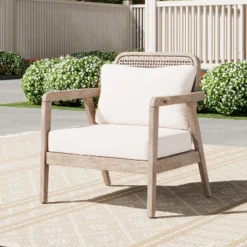 Christopher Knight Home Terry Patio Rustic Acacia Wood Club Chair With Water Resistant Cushions -Ckhome2u Store GUEST dbfaf8b3 c49c 481c bf38 a13742921513