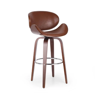 Jakin Mid-Century Modern Upholstered Swivel Barstool - Christopher Knight Home 6 Jakin Mid-Century Modern Upholstered Swivel Barstool - Christopher Knight Home - Image 6