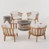 Everglade 6pc Acacia Wood Club Chairs And Fire Pit Set Teak/White/Stone - Christopher Knight Home -Ckhome2u Store GUEST e0b82414 4e2c 4123 b567 88e36d2c23e3