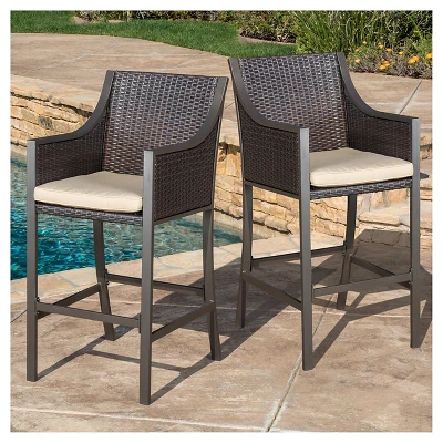 Riga Set Of 2 Bar Stool - Brown - Christopher Knight Home 1 Riga Set Of 2 Bar Stool - Brown - Christopher Knight Home