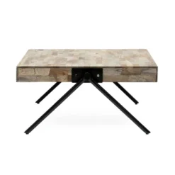 Gurley Handcrafted Modern Industrial Mango Wood Coffee Table Gray/Black - Christopher Knight Home: Iron Frame, Spot Clean -Ckhome2u Store GUEST e5b1fd38 136c 40e9 b949 39e8cba779fe