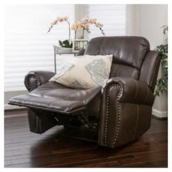 Charlie Faux Leather Leather Glider Recliner Club Chair Dark Brown - Christopher Knight Home -Ckhome2u Store GUEST e8b5e97c 4b01 4c7a 9139 0c4ce83a0f3f