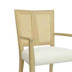 Christopher Knight Home Hana Rubberwood Upholstered Dining Arm Chairs With Cane Webbing(Set Of 2) -Ckhome2u Store GUEST e97527bb eaaf 4e77 aa57 e2b8f920ec3f