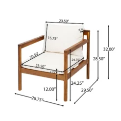 Christopher Knight Home Negley Outdoor Acacia Wood And Rope Weave Club Chair With Water Resistant Cushion -Ckhome2u Store GUEST ee88b395 c322 4f00 8294 88dad388c214