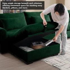 Christopher Knight Home Cleveland Luxurious U-Shaped Corduroy 157.5" Sectional Sofa With Storage Ottomans And 4 Waist Pillows -Ckhome2u Store GUEST eeb70947 d713 4851 a400 8c34df752760