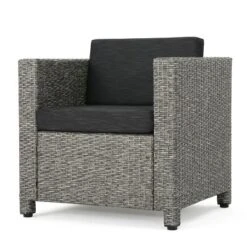 Puerta Wicker Club Chair - Mixed Black/Dark Gray - Christopher Knight Home: Weather-Resistant Patio Furniture -Ckhome2u Store GUEST ef8cd555 32dd 46d8 b340 b819b0d26bcb