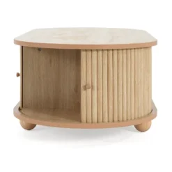 Christopher Knight Home Arizona Oval Wood Coffee Table With Half-Cover Accordion Door And Storage -Ckhome2u Store GUEST efd43c2e ba25 42f2 be52 50e0693612c0