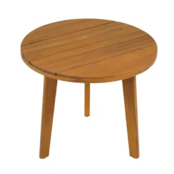 Christopher Knight Home Beckett Outdoor Acacia Wood Side Table With Slatted Round Top