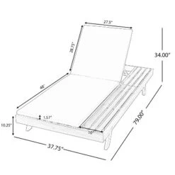 Christopher Knight Home Dara Outdoor Acacia Wood Adjustable Chaise Lounge With Cushion And Flat Storage Surface -Ckhome2u Store GUEST f1e0875e 310d 42e4 8d29 cf310531a64d