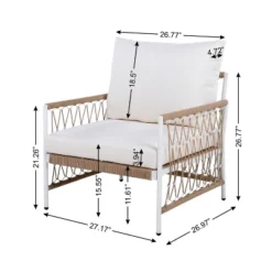 Christopher Knight Home Delphine Bohemian 3 Piece Patio Handwoven Rope Seating Set With Glass Top Side Table -Ckhome2u Store GUEST f2d6358c eb67 482c 9344 11aebd718496