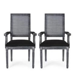 Set Of 2 Maria French Country Wood And Cane Upholstered Dining Chairs - Christopher Knight Home -Ckhome2u Store GUEST f34a5f68 aeb5 4327 8486 74483f17b787