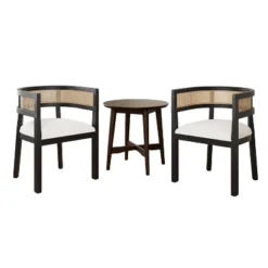 Christopher Knight Home Allen 3 Pieces Mid-Century Modern Wood And Cane Seating Set -Ckhome2u Store GUEST f47ef6c8 68ae 4857 9aa5 d3c407a9091d