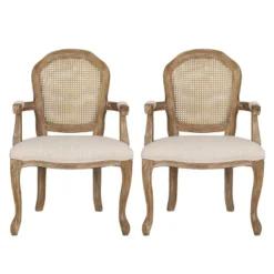 2pk Mina French Country Wood And Cane Upholstered Dining Chairs - Christopher Knight Home -Ckhome2u Store GUEST f6d71c0d 4d5a 4580 940d 3ce58d4e4d0a